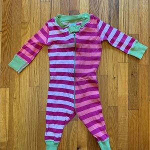 Hanna Andersson Striped Pink and Green Kids One Piece